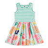 Dress with teal and white stripe top and seashell skirt