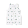 Baby romper with turtle pattern on a white background