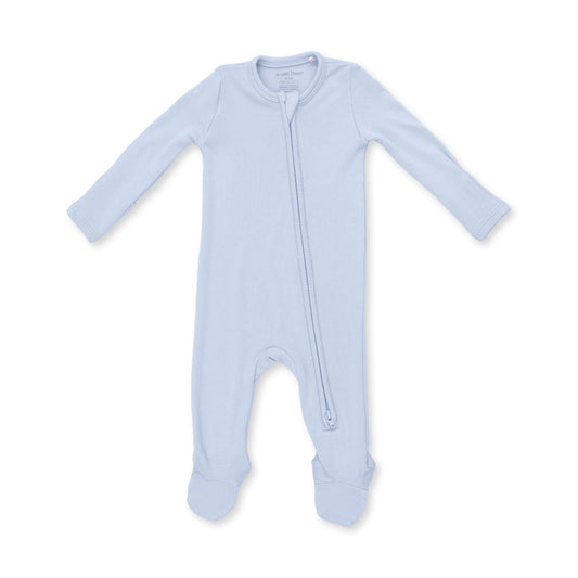 Sheer Blue Ribbed Zip Footie by Angel Dear, view 1