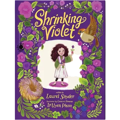 Purple book cover titled Shrinking Violet