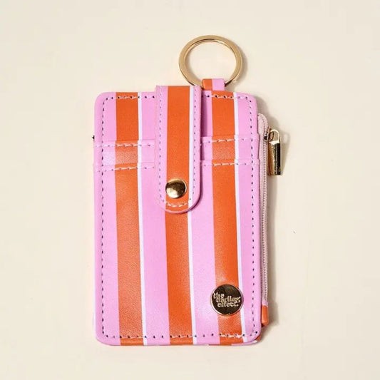 Sicily Stripes Pink Compact Keychain Wallet Essential