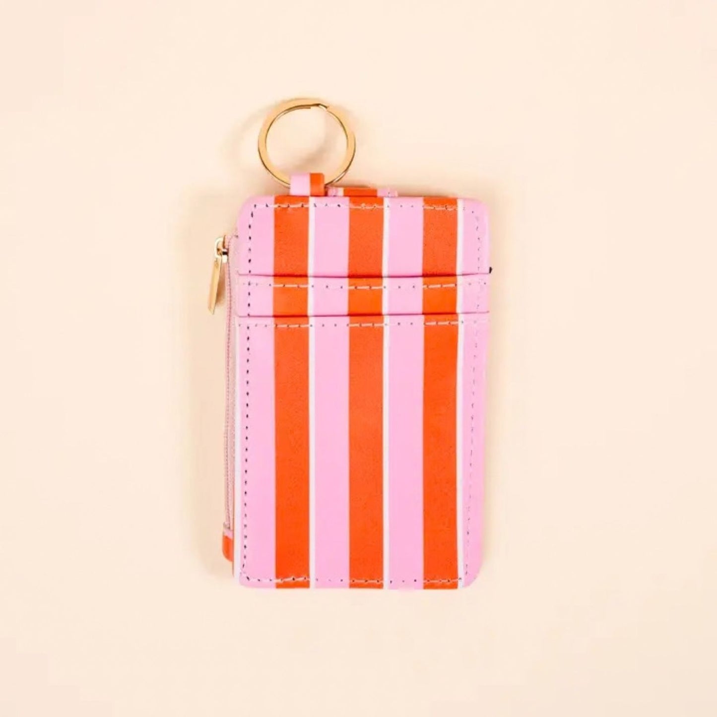 Sicily Stripes Pink Compact Keychain Wallet Essential