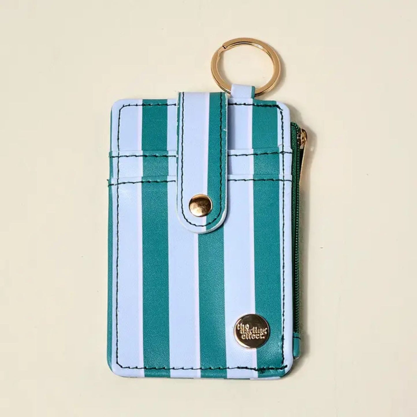 Sicily Stripes Teal Compact Keychain Wallet Essential