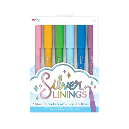 Self-outlining metallic markers for creative designs