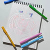Self-outlining metallic markers for creative designs