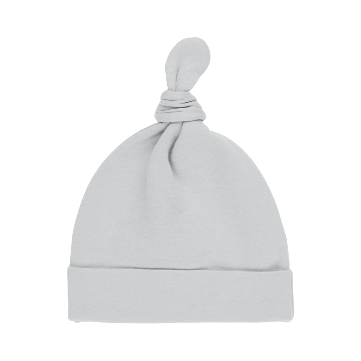 Light blue baby hat with a knot on top 