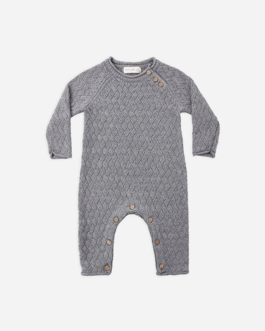Slate Cozy Knit Romper - flat lay