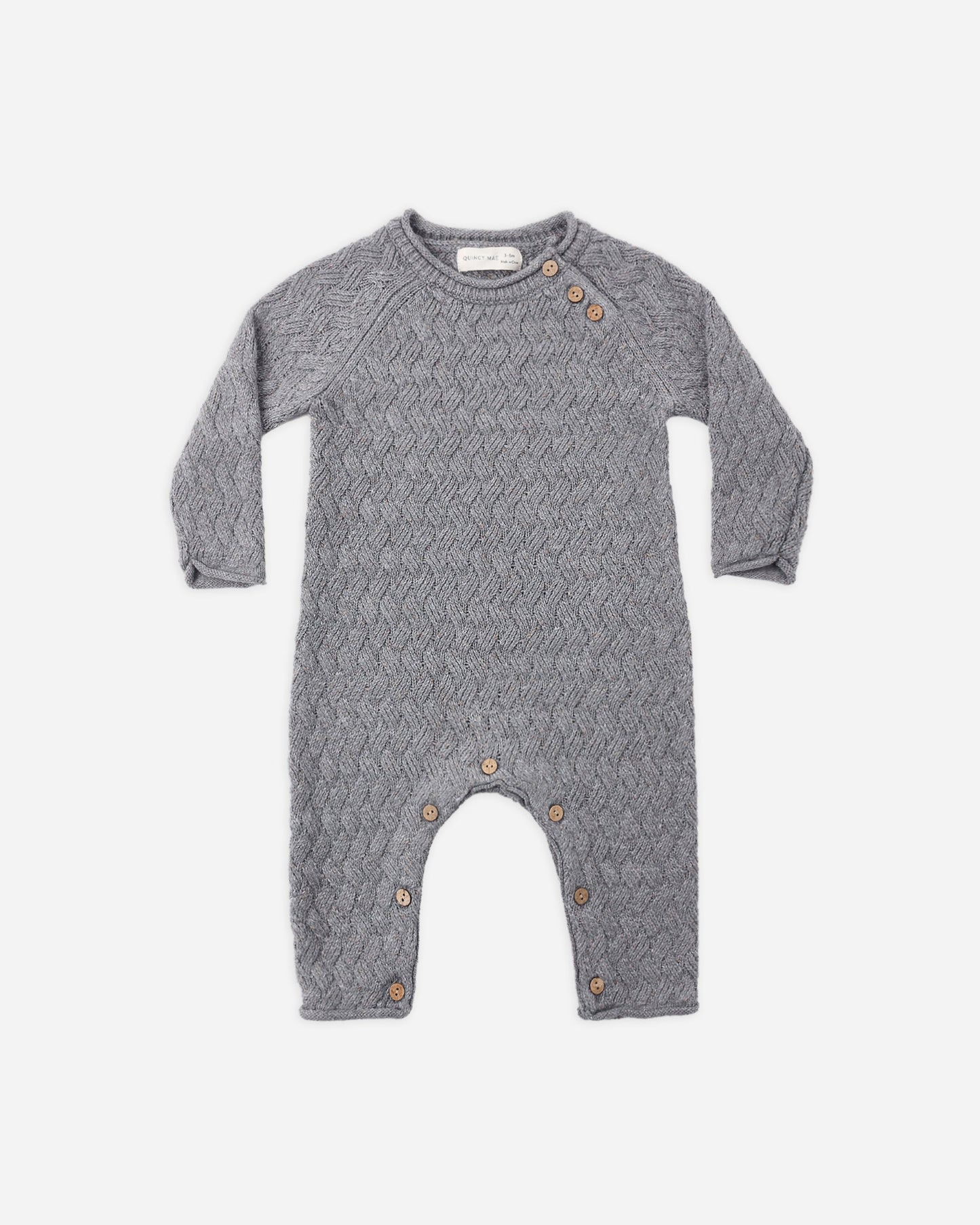 Slate Cozy Knit Romper - flat lay
