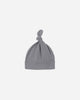 Slate Knotted Hat flat lay - Quincy Mae bamboo knotted baby hat, slate