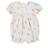 Baby romper with floral and hot air balloon pattern