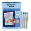 Relaxing winter dot-by-letter activity pad with markers