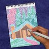 Relaxing winter dot-by-letter activity pad with markers