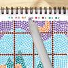 Relaxing winter dot-by-letter activity pad with markers