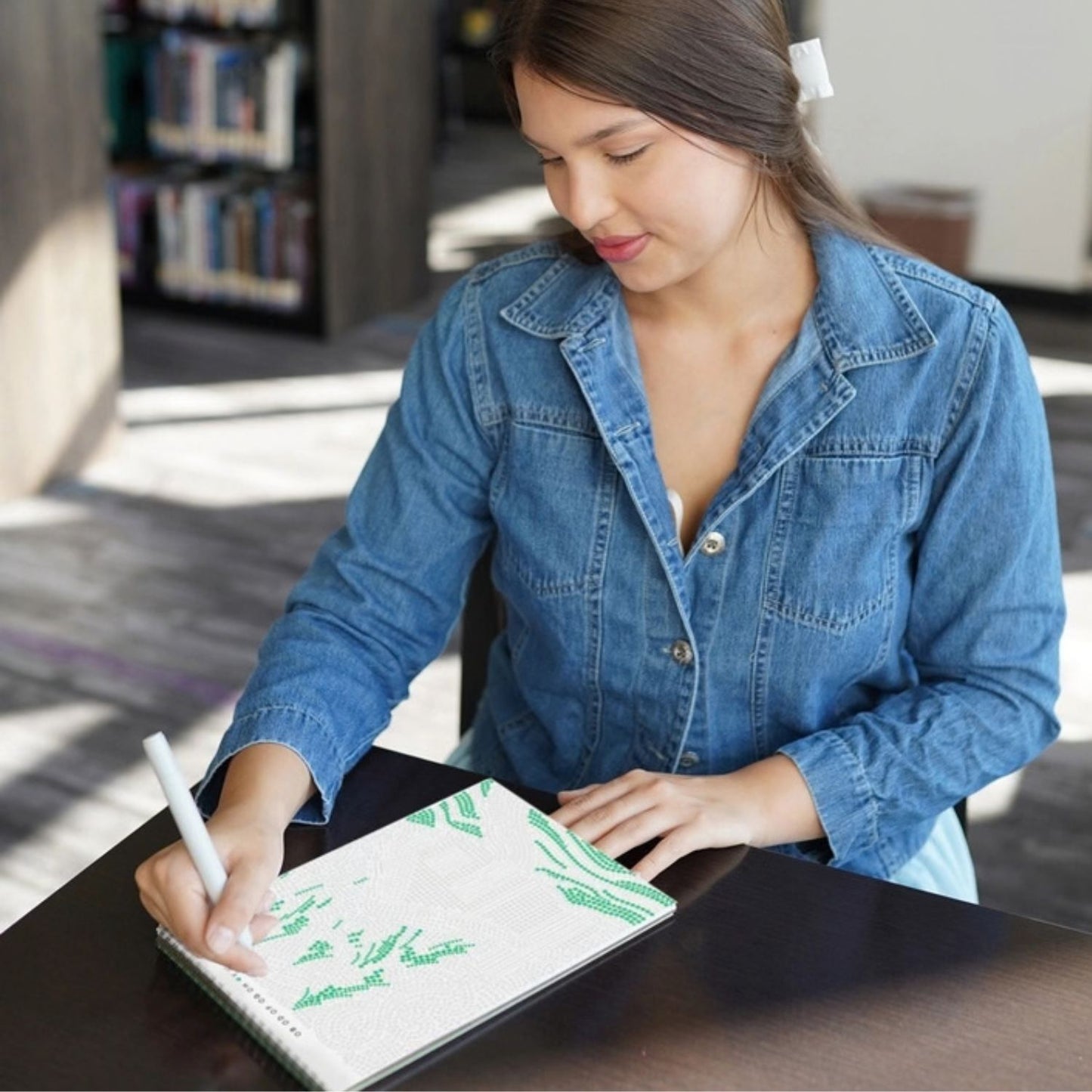 Relaxing winter dot-by-letter activity pad with markers