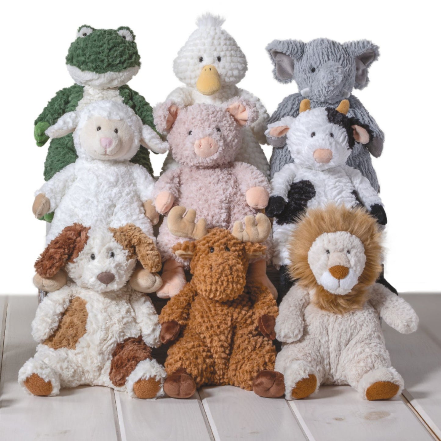 Soft slouchy plush buddy for toddler cuddles