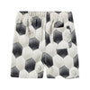 Soccer ball patterned shorts on a white background