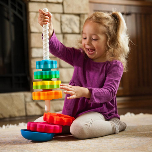 Colorful Stacking and Twirling Toy for Creative Play