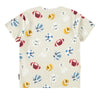 Children's t-shirt with colorful cartoon character print on a white background