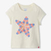Beige t-shirt with a colorful 3d starfish design