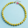 Green and pink beaded necklace with magnetic clasp