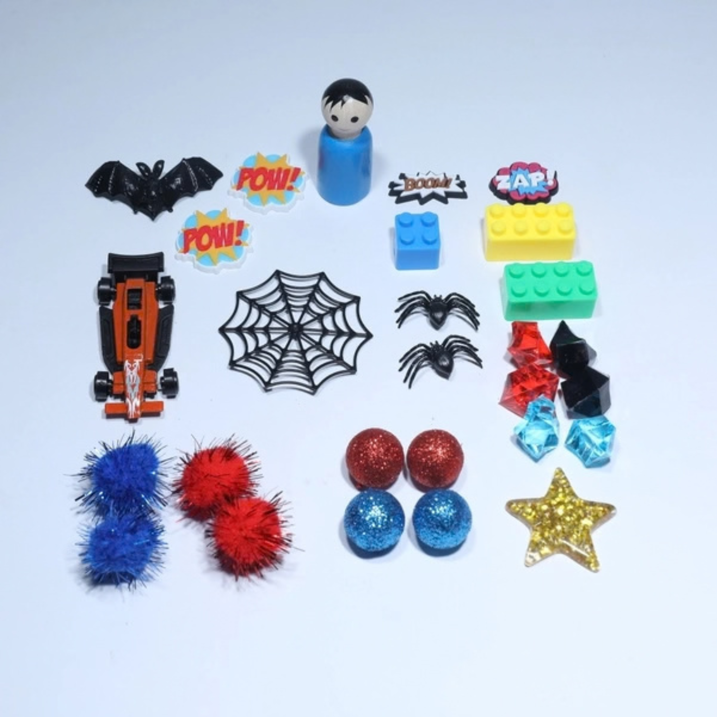 Super Hero Play Dough Jar with Colorful Accessories