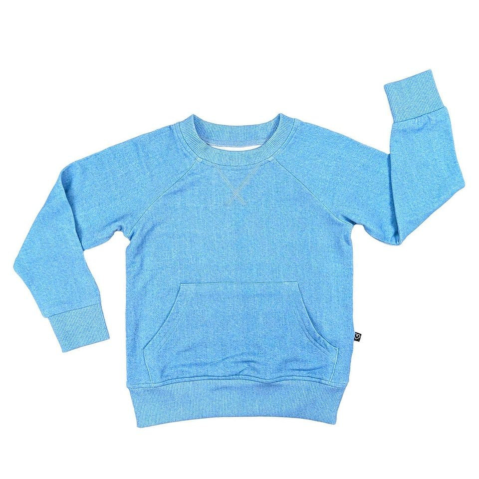 Blue sweatshirt with pocket in front