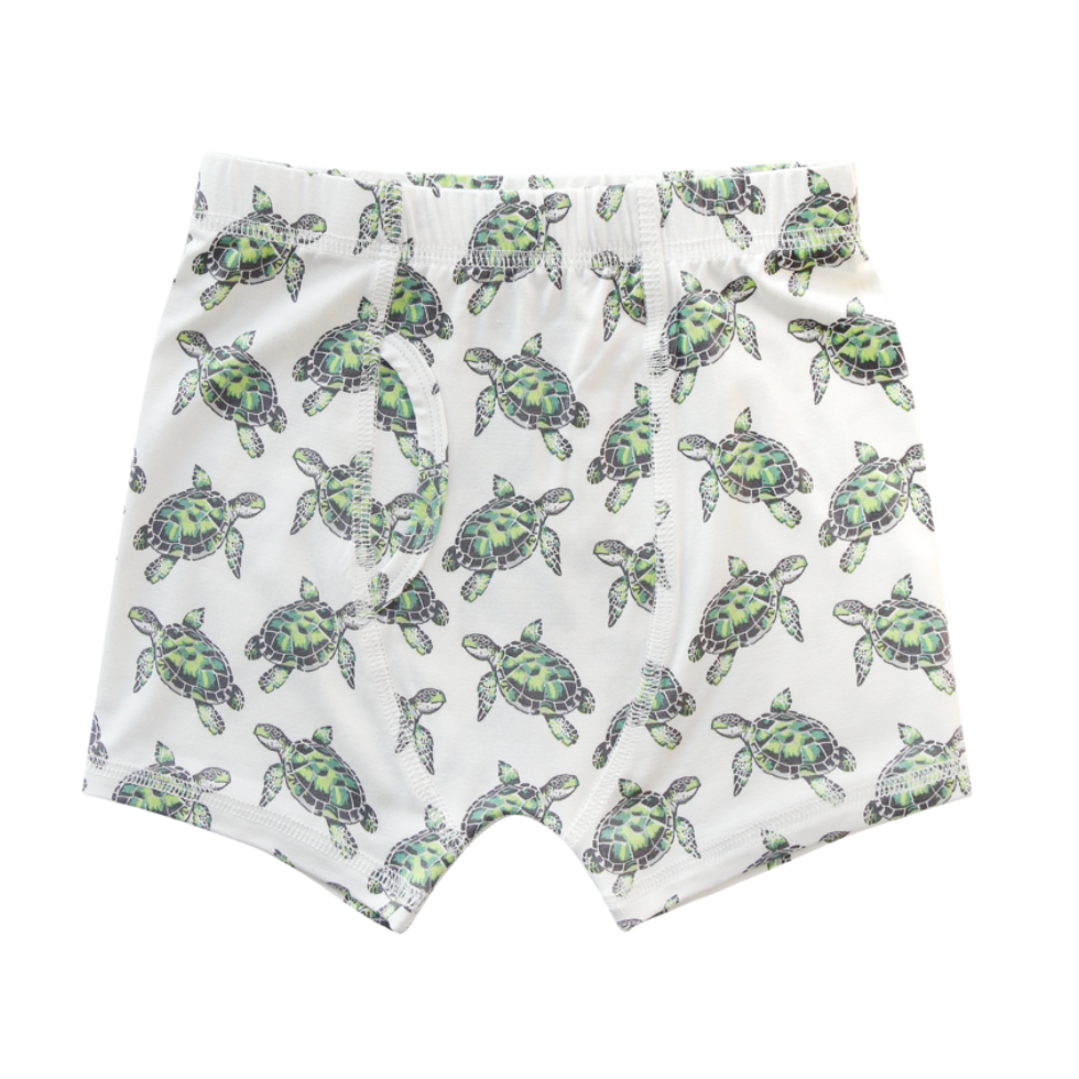 Green turtle pattern boxer briefs