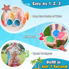 Instructions for using water balloons with text and images of hands and children playing.