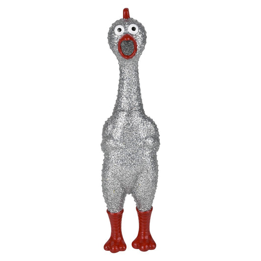 Sparkle Rubber Chicken Silver