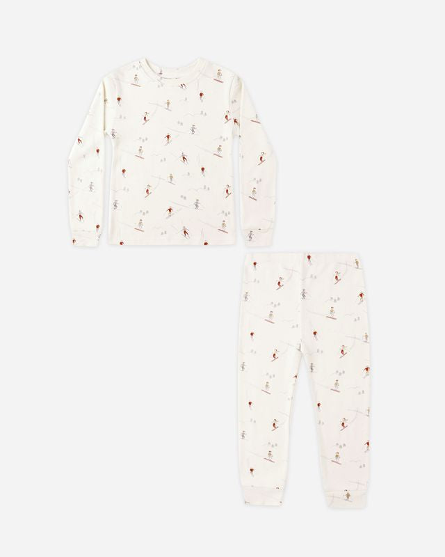 Skiers on Natural Pajama Set