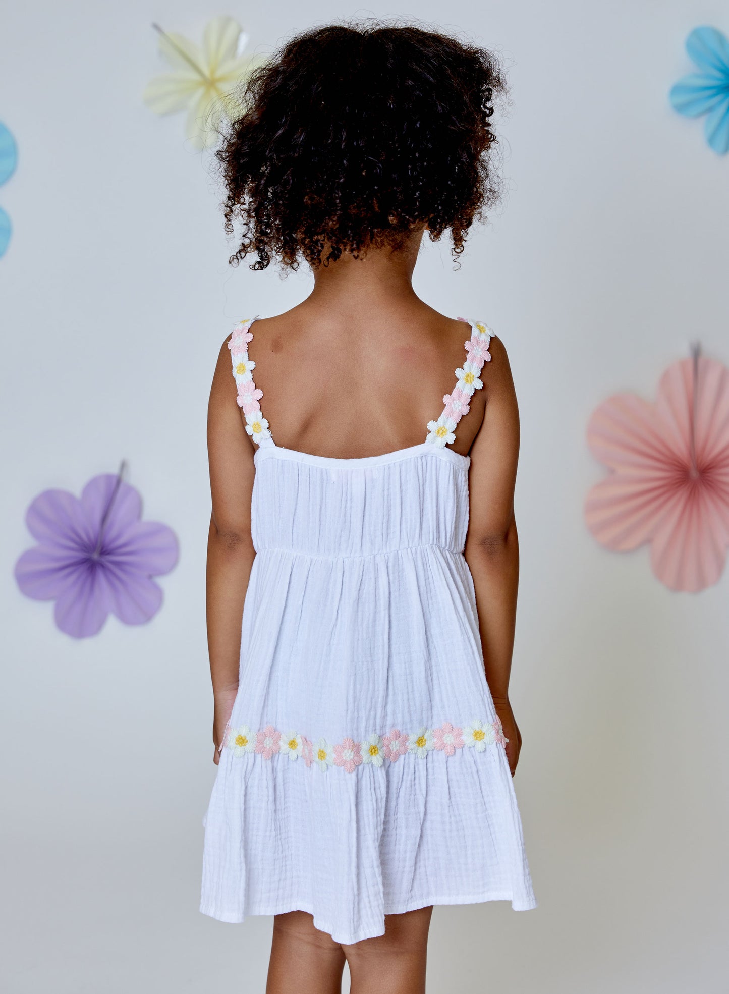 White Gauze Daisy Dress