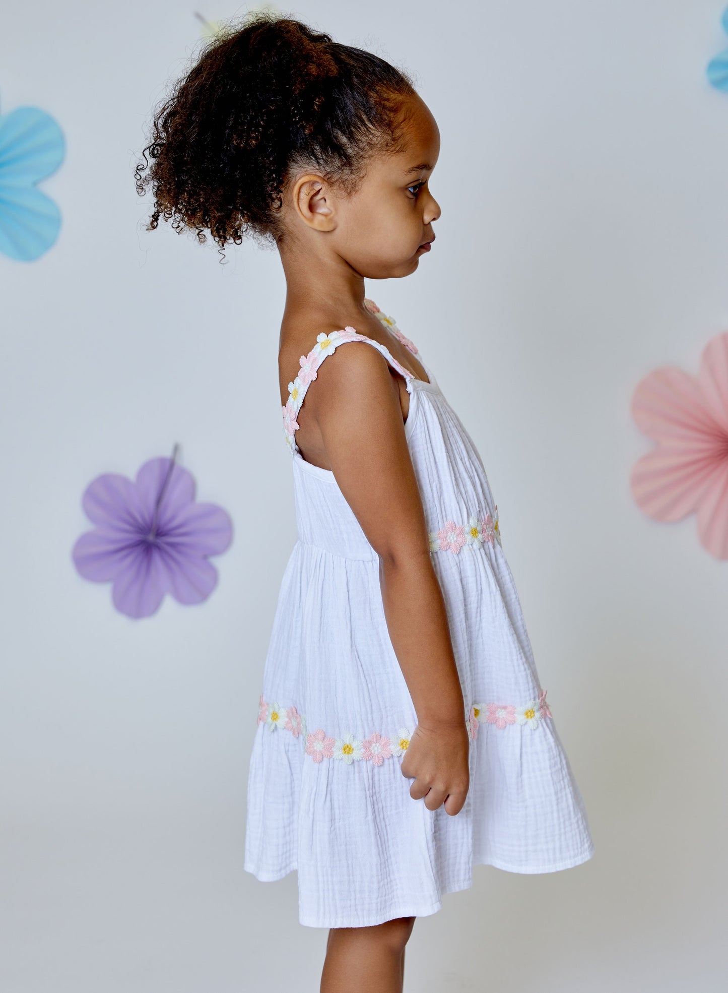 White Gauze Daisy Dress