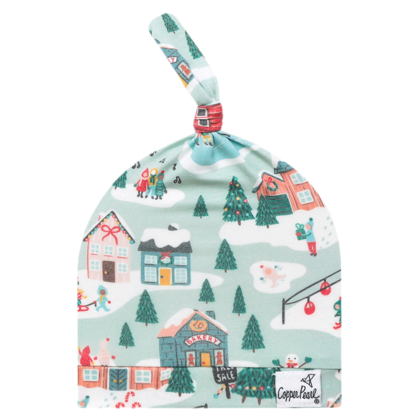 Snowy Slopes Top Knot Hat