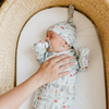 Light blue baby knotted gown with fishing print
