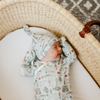Light blue baby knotted gown with fishing print