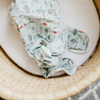 Light blue baby knotted gown with fishing print