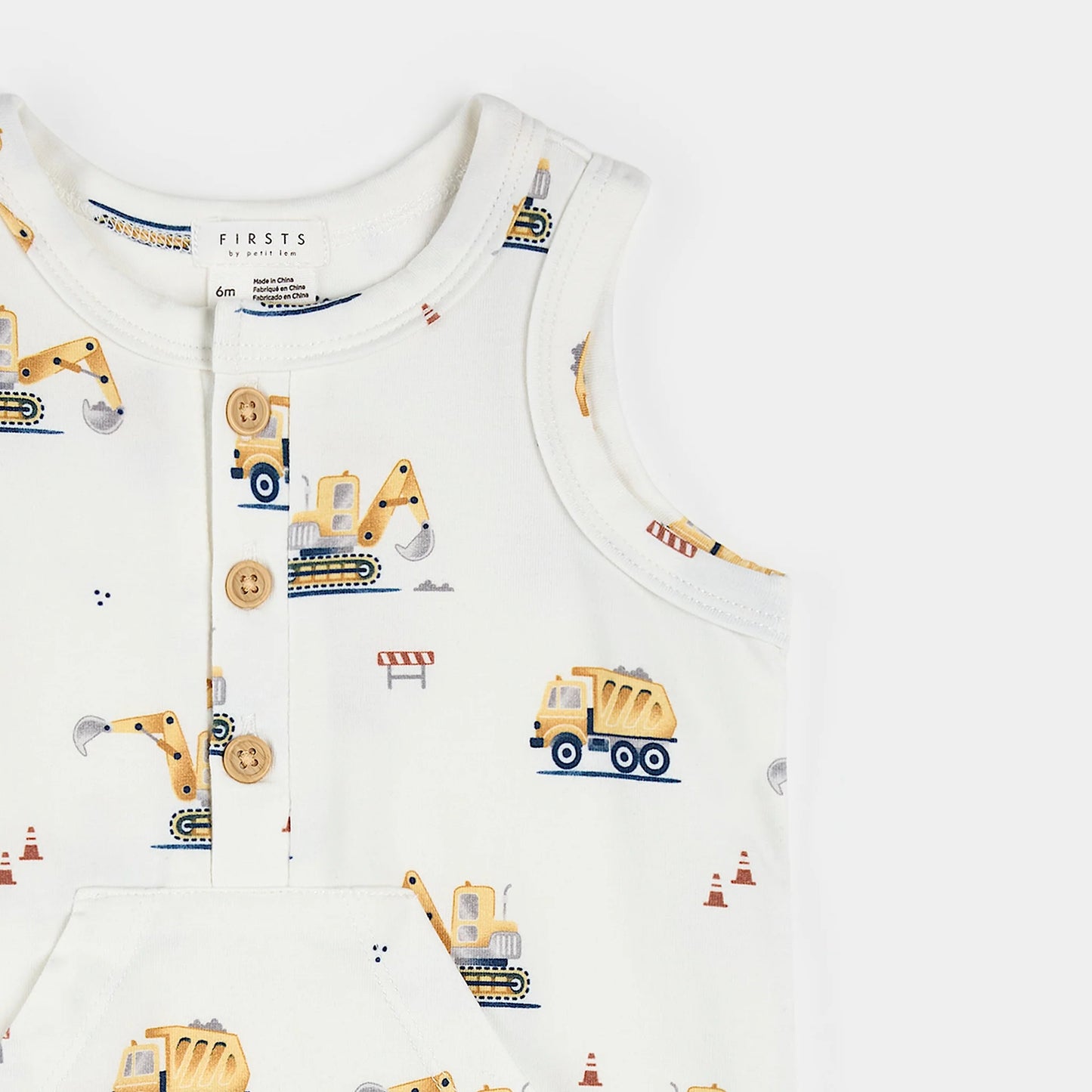 Construction Trucks Tank Romper