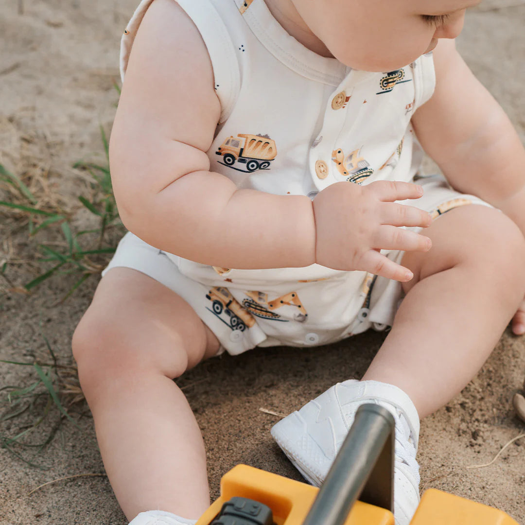 Construction Trucks Tank Romper