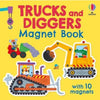 Interactive truck and digger magnet activity book
