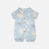 Light blue baby romper with turtle pattern