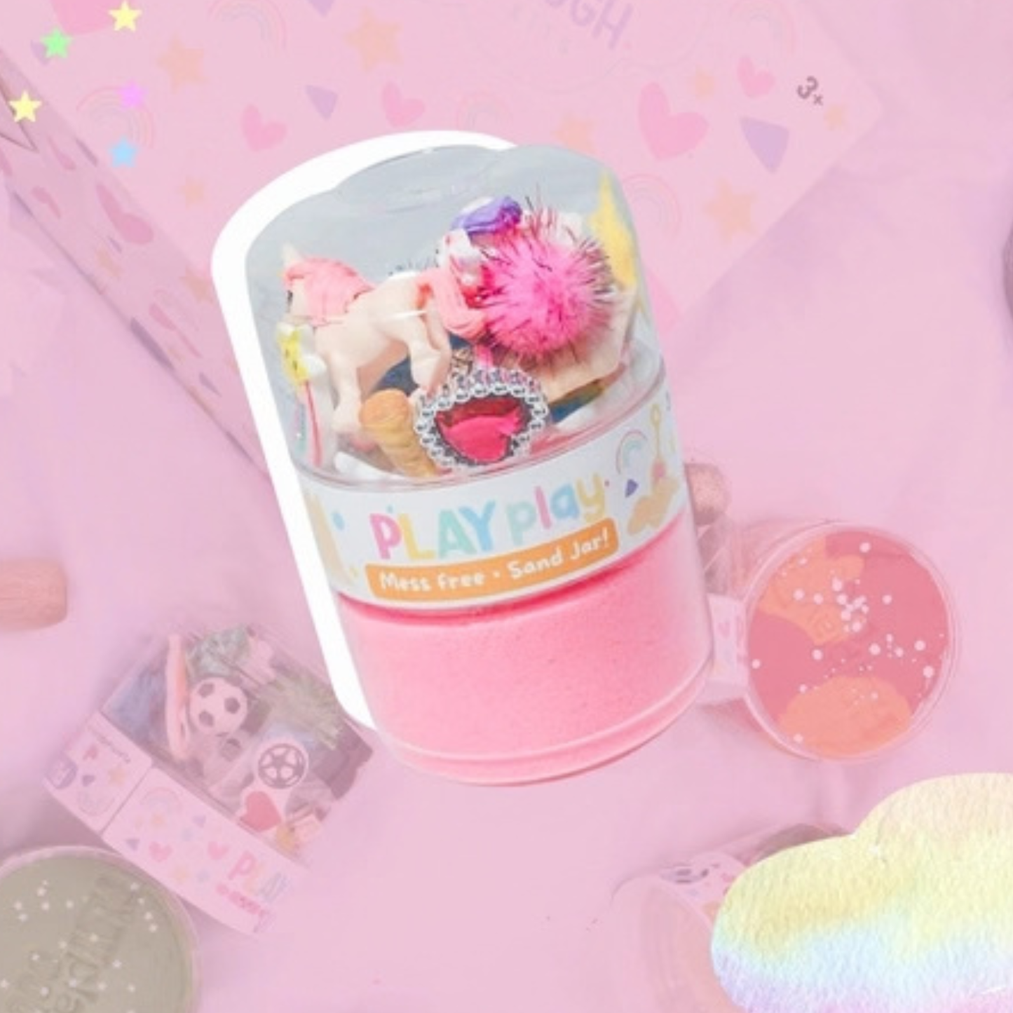 Unicorn Sand Jar with Pink Sand and Accessories
