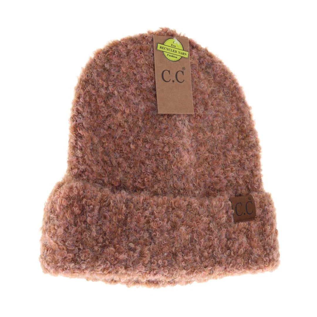 Mixed Tone Boucle Cuff Beanie