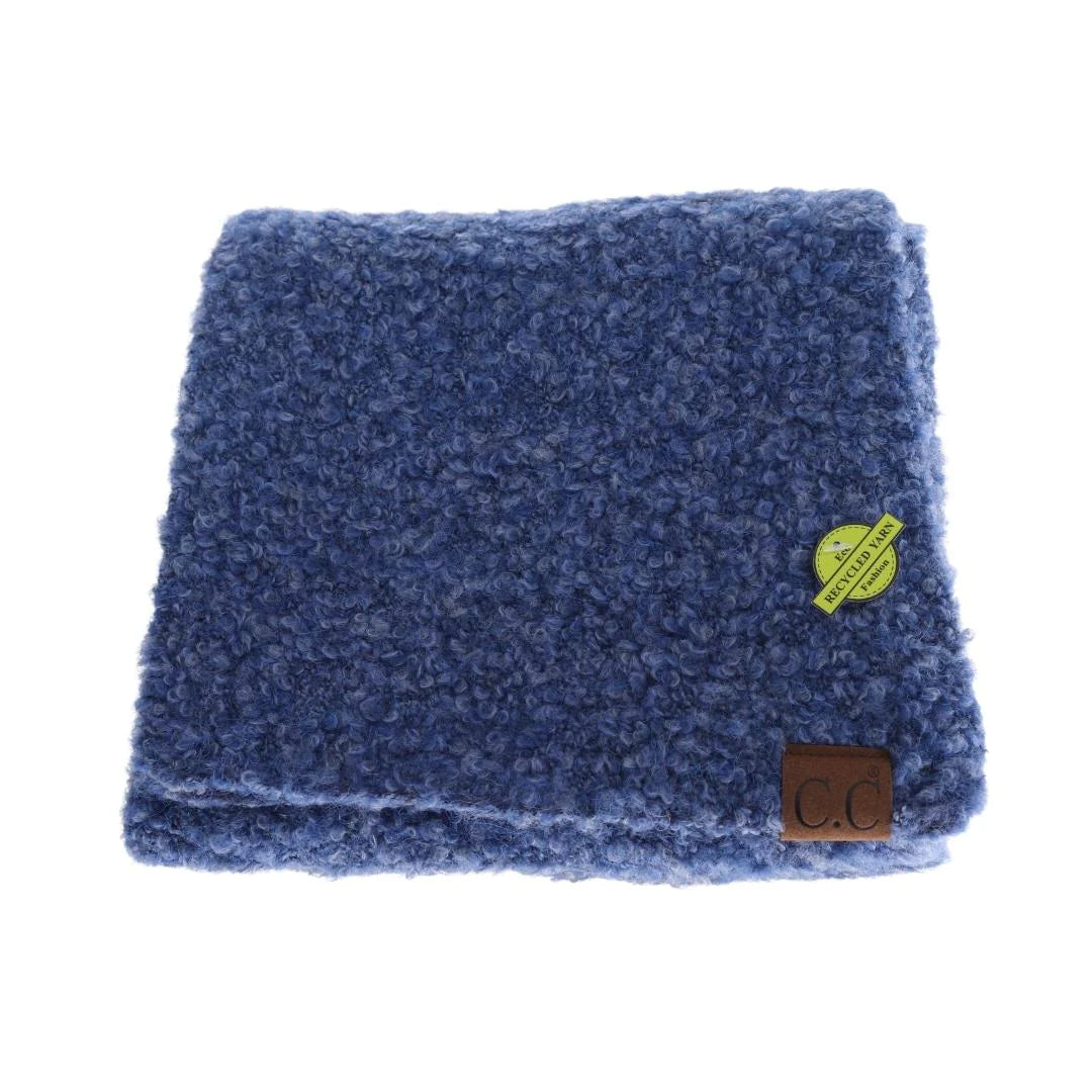 Blue Boucle Scarf