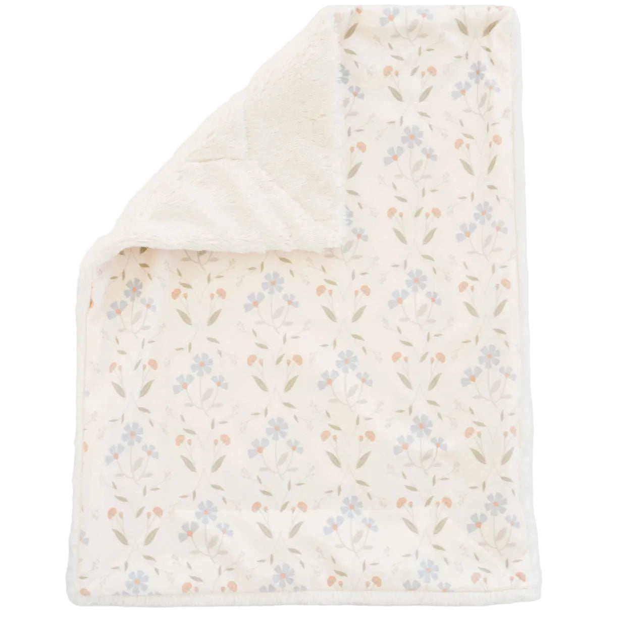 Floral patterned blanket on a white background