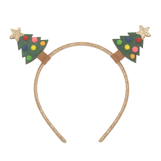 Velvet Christmas Tree Headband Glitter Holiday Kids Accessory