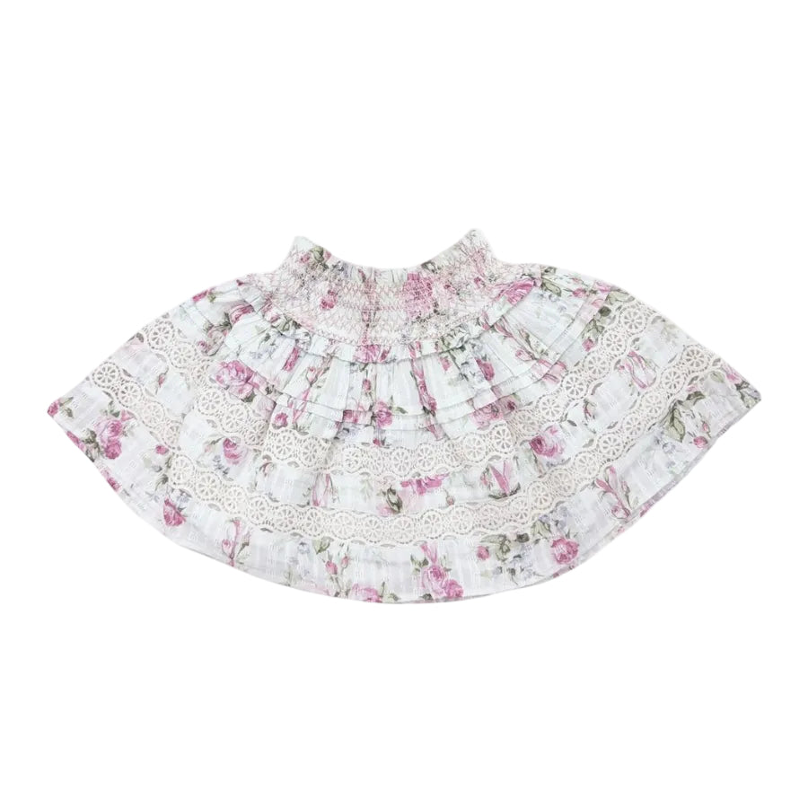 Floral patterned skirt on a white background