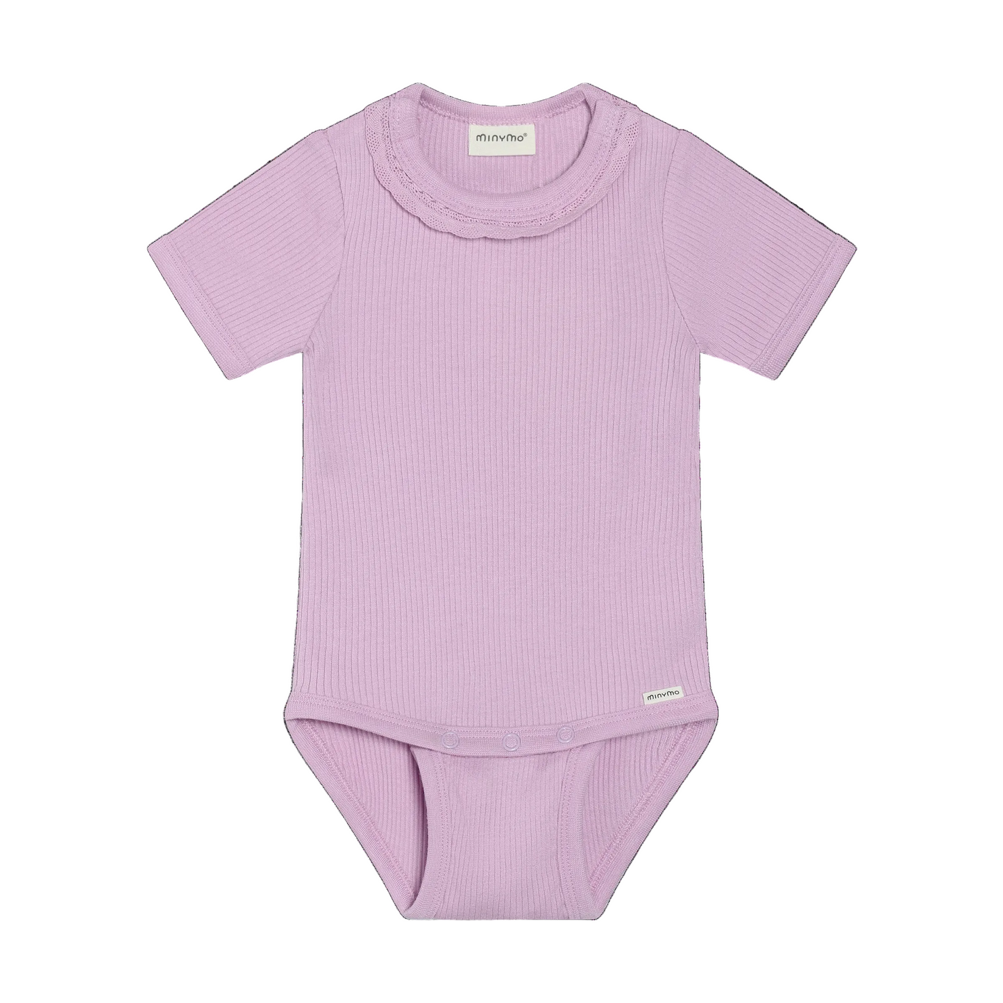 Purple baby onesie with short sleeves 
