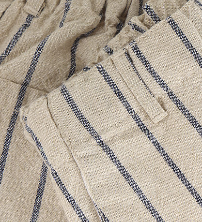 Navy Stripe Linen Shorts