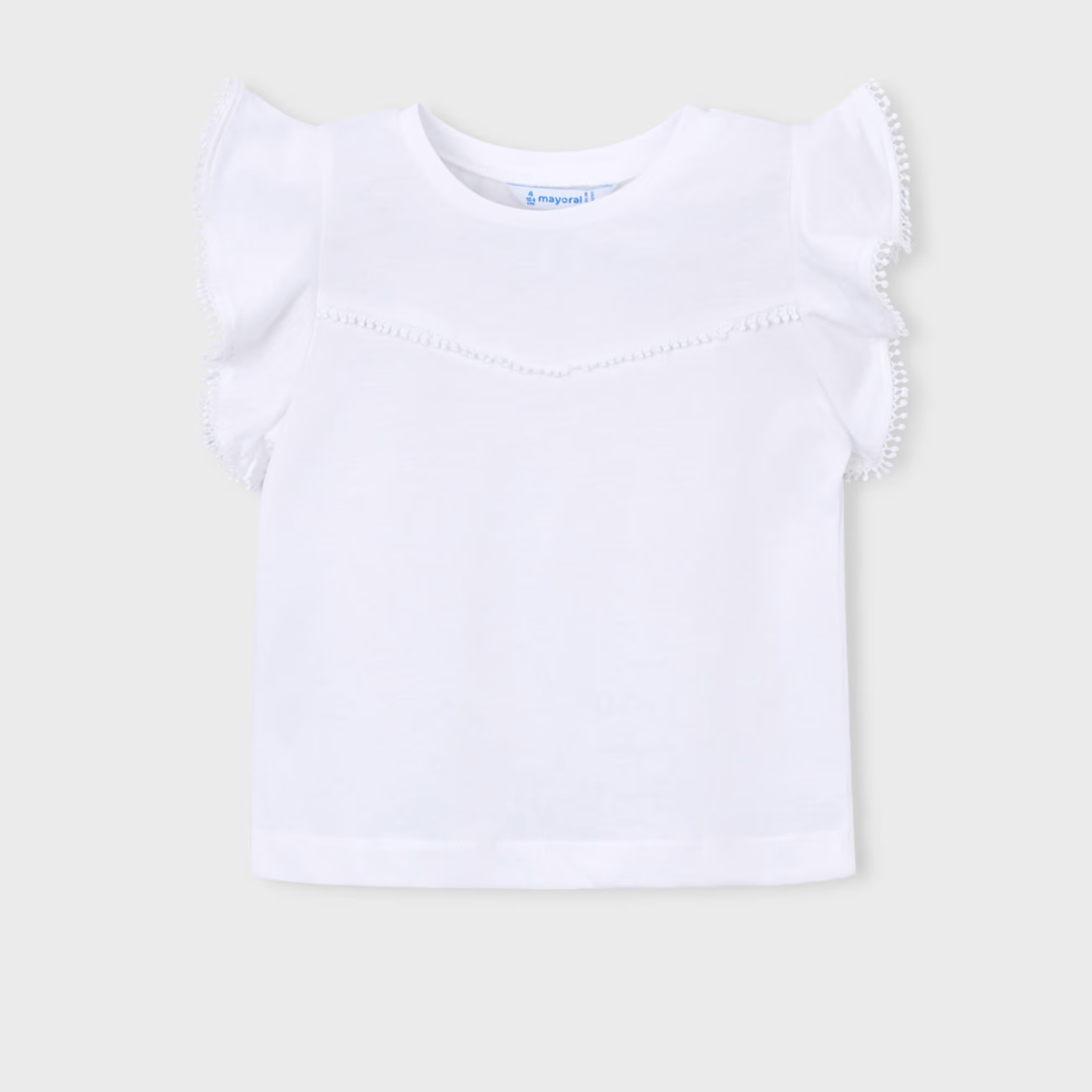White tank top with decorative trim 