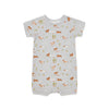 Baby romper with animal pattern on a white background